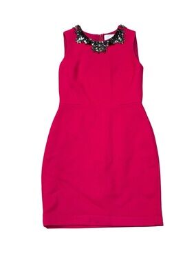 3.1 Phillip Lim Hot Pink Jewel-Neck Sleeveless Mini Wool Blend Dress